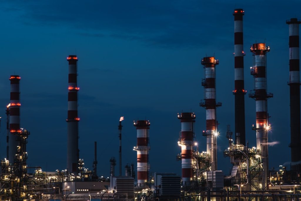 Industrial petroleum refinery infrastructure